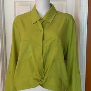 New York & Company Chartreuse Blouse